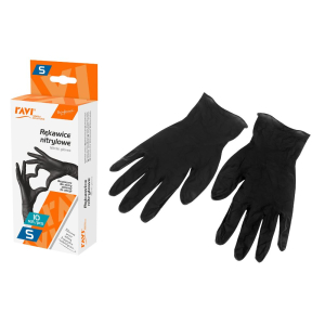 Rękawice nitrylowe BLACK 10 sztuk S RAVI